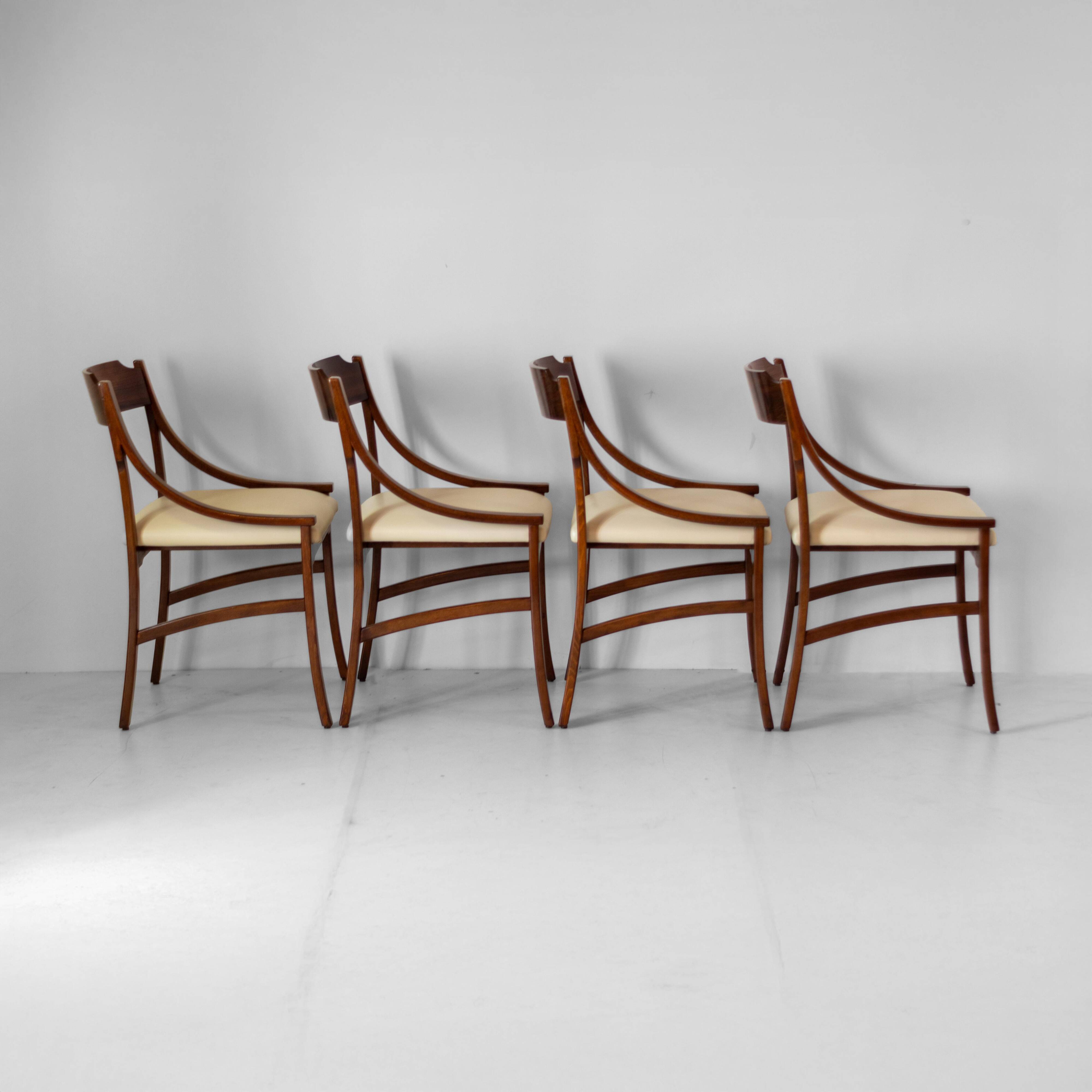 Mid-Century Modern Cavatorta Wood Dining Chairs, Italy 1960s