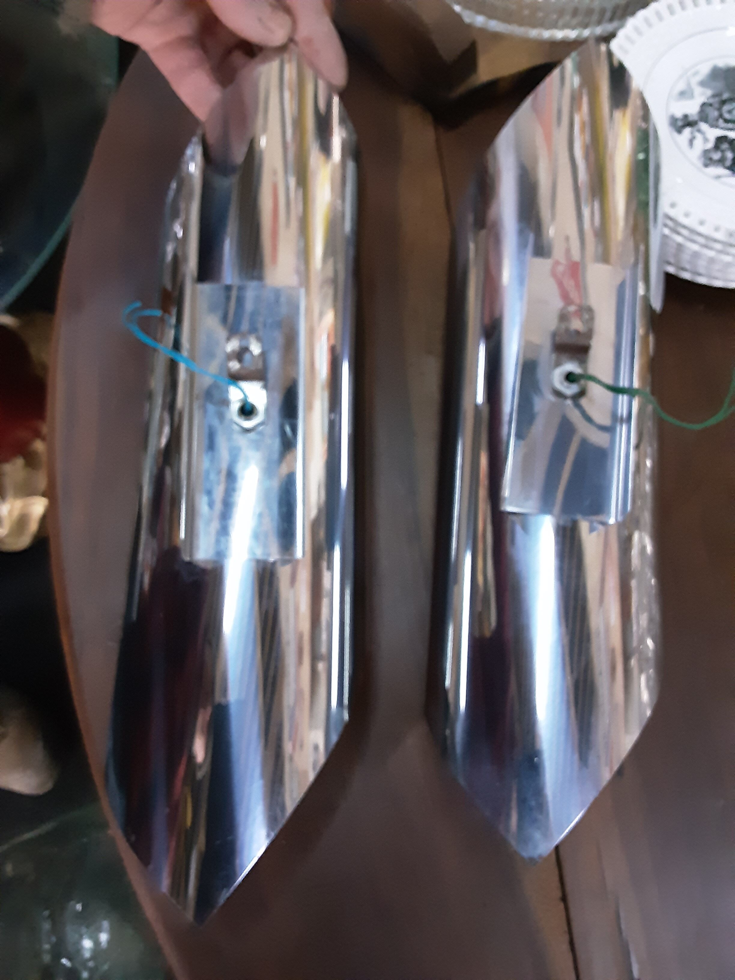 Pair of wall lamps 70s chrome