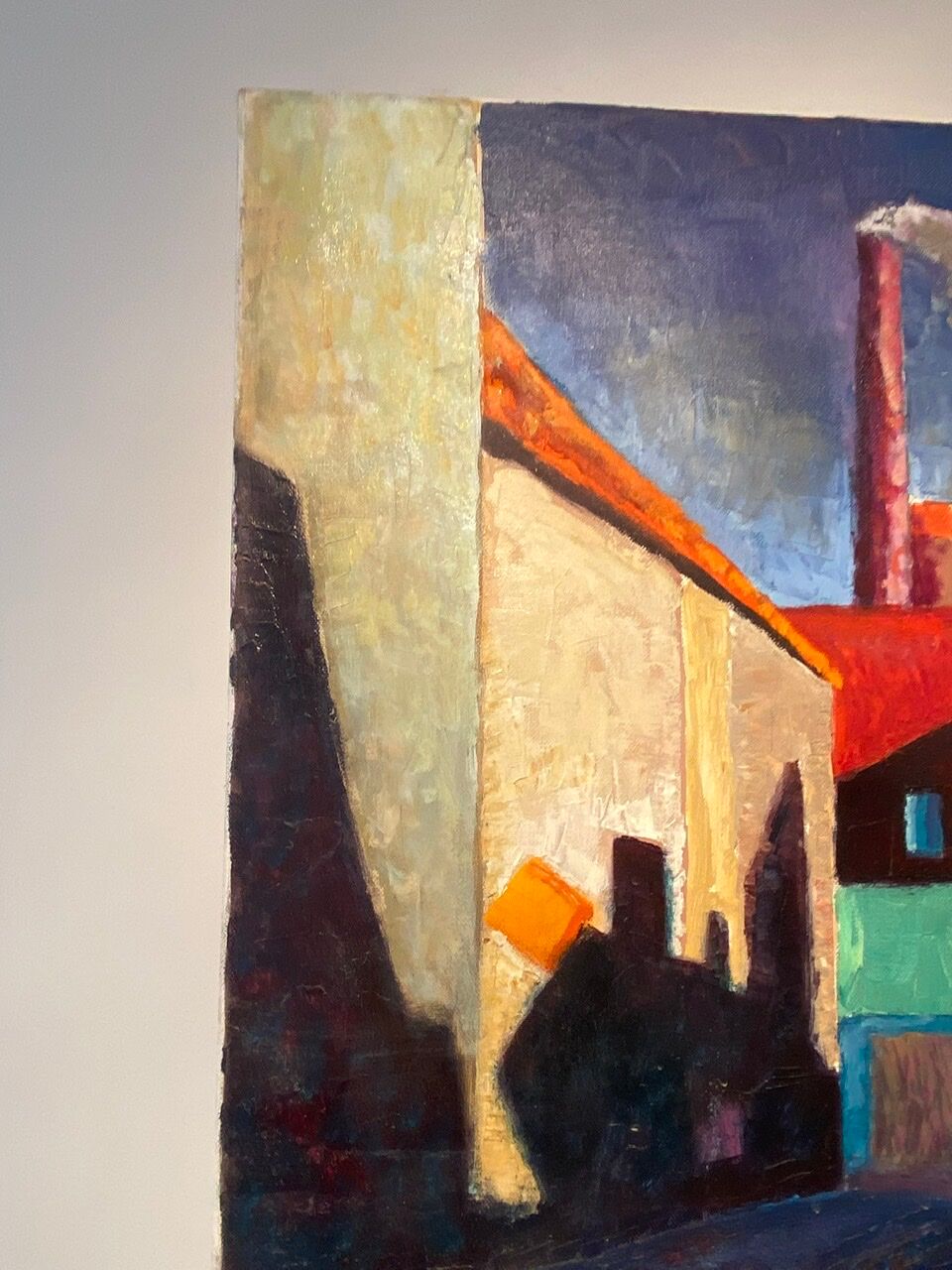 Old painting, cityscape signed and dated 79