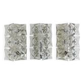 Set of 3 mid-century large crystal sconce by Kinkeldey, Germany, 1970s