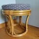 Pouf tabouret rotin osier housse