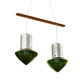 Pair of green glass pendant lights Sweden 1960s