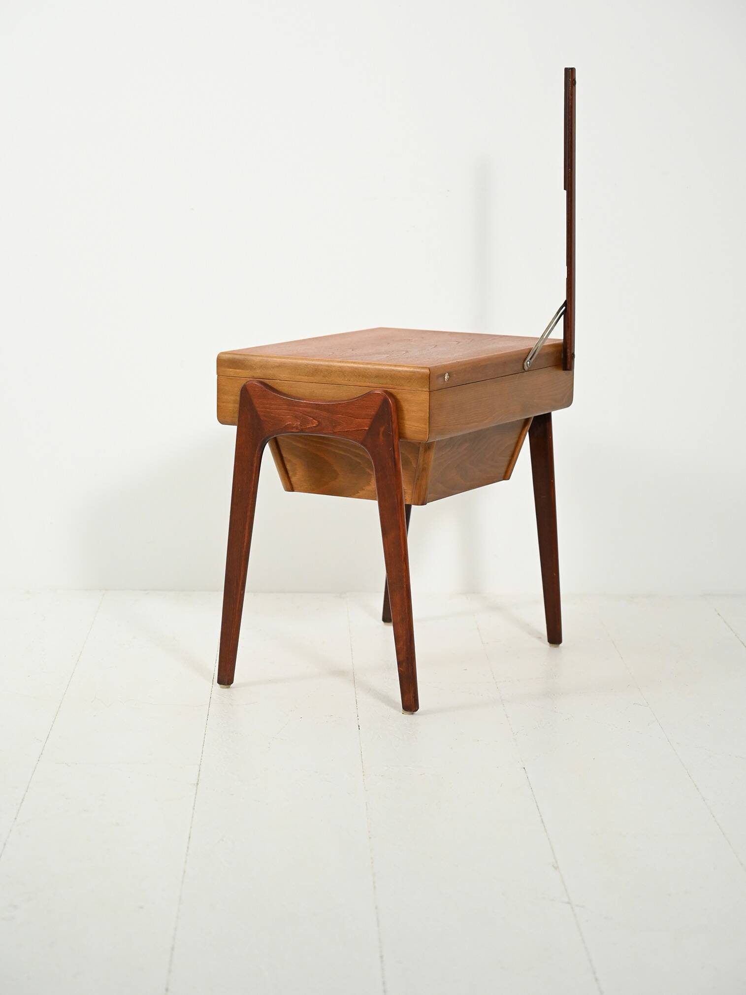 Scandinavian Sewing Table in Teak and Oak