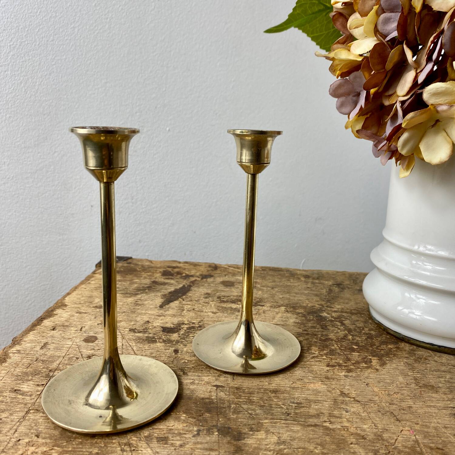 Vintage brass candle holders