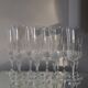 12 vintage glass champagne flutes, Longchamp, Cristal d’Arques