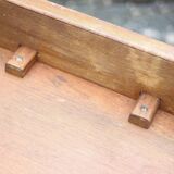 Farmhouse table with extensions and its 2 benches, living room table, solid wood table, kitchen, chalet, ca