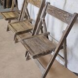 Set of 6 folding teak cinema chairs