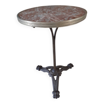 Marble and cast iron bistro table