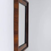 Square Biedermeier Antique 19th Century Walnut Wall Mirror, Vienna, 1850s