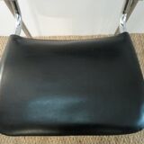 Set of 4 chairs black vintage chrome and leatherette