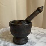 Wooden mortar and pestle