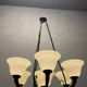 Vintage bronze Murano glass chandelier 1960s