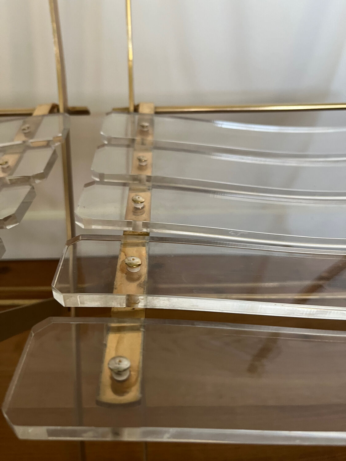 Pair of folding plexiglass chairs, the invisibles by Berthet and Lebovici.
