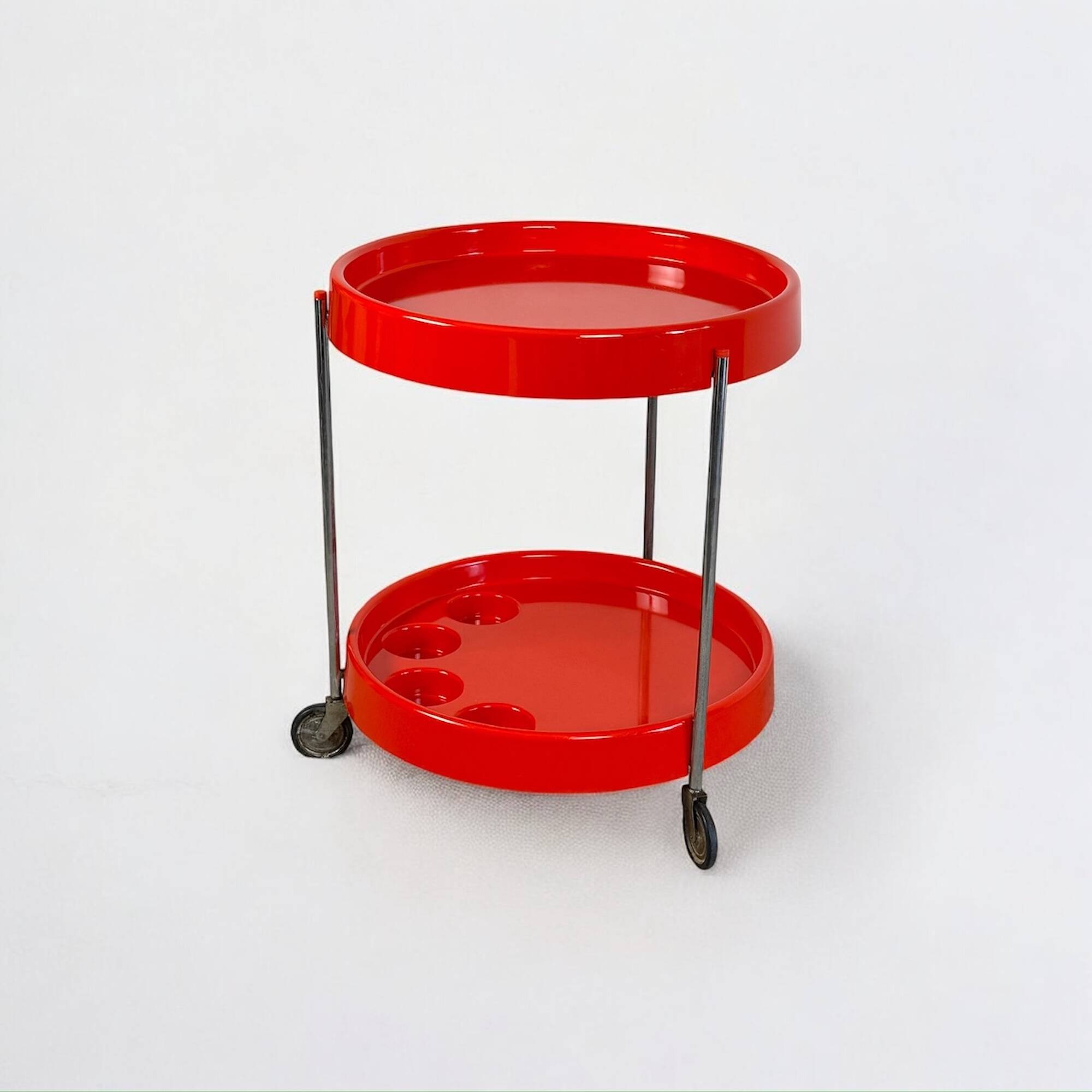 Vintage Serving Trolley with Bottle Holder by Dal Vera Italy, 1970s
