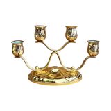 Four-light, gold-plated table candlestick, Germany, 1940s.