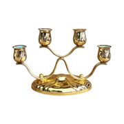 Four-light, gold-plated table candlestick, Germany, 1940s.