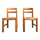 Maison Regain, duo de chaises en orme massif, meubles sièges vintage