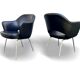 Pair of "Conference" armchairs by Eero Saarinen for Knoll International, black and chrome