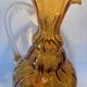 Ancient large twisted amber glass vase blown Murano 19th century