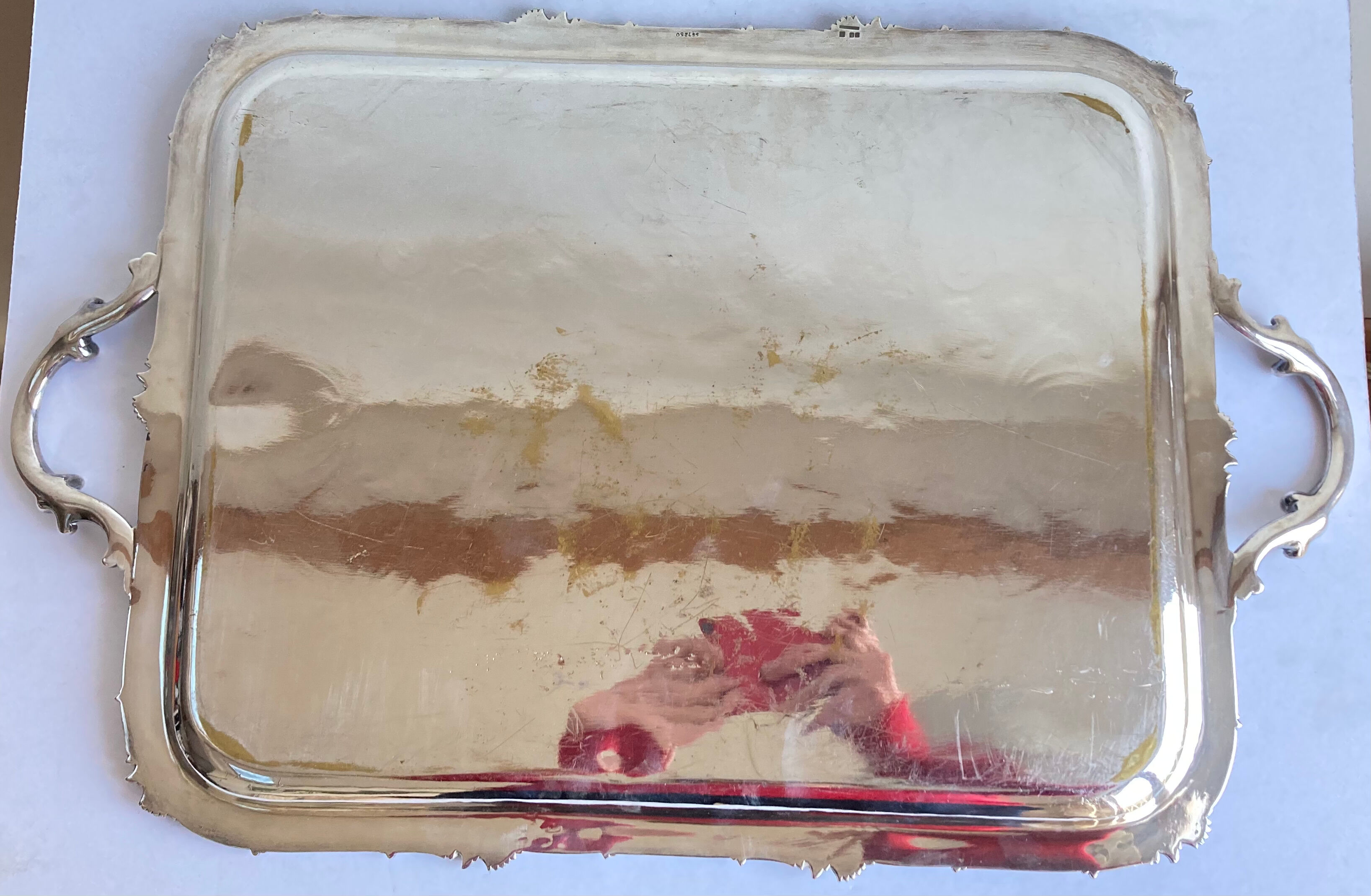 Old flat tray of service Christofle model rockeries silver metal