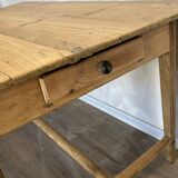 Solid wood farmhouse table, stripped and varnished