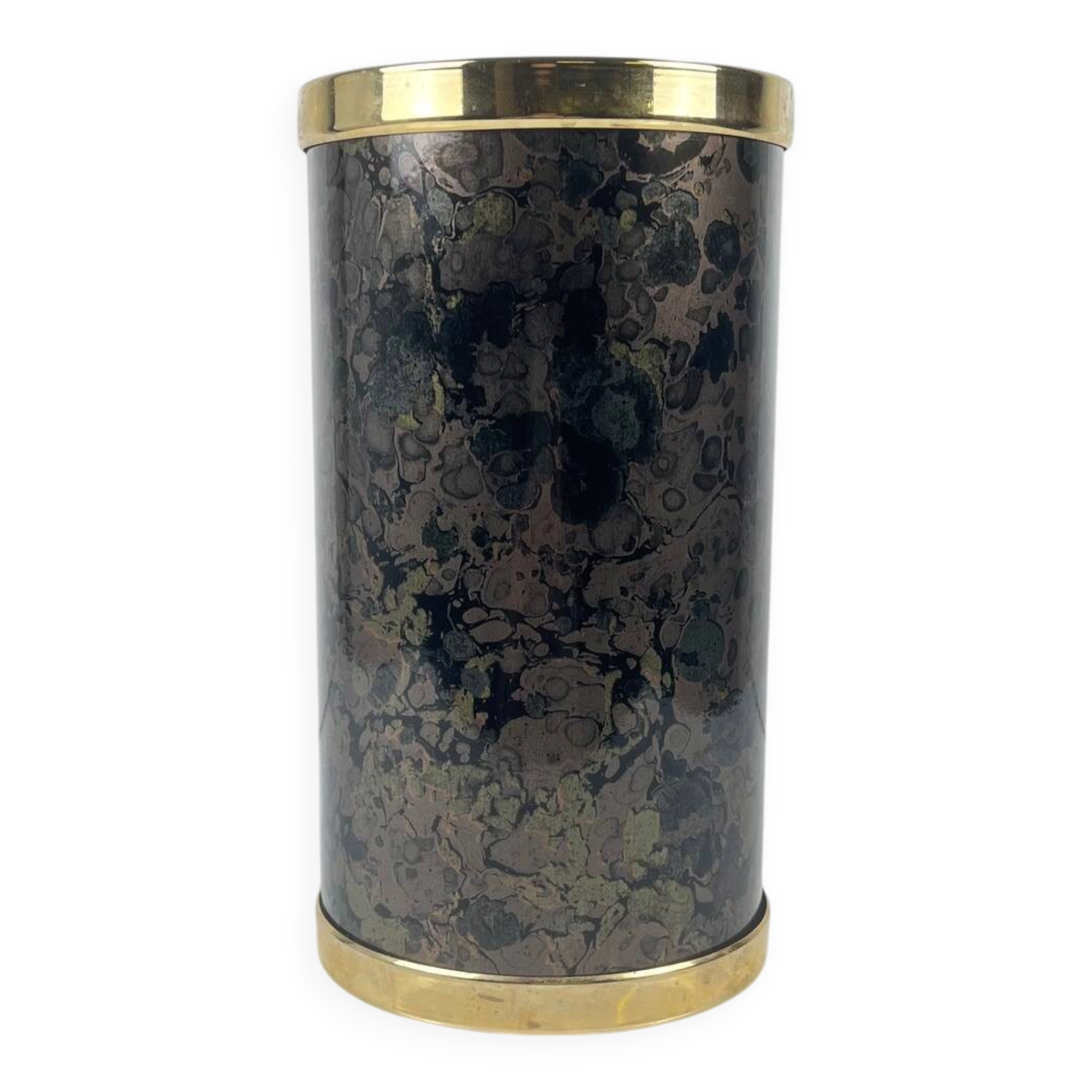 Vintage bottle cooler – marbled effect & gold finish, 1970