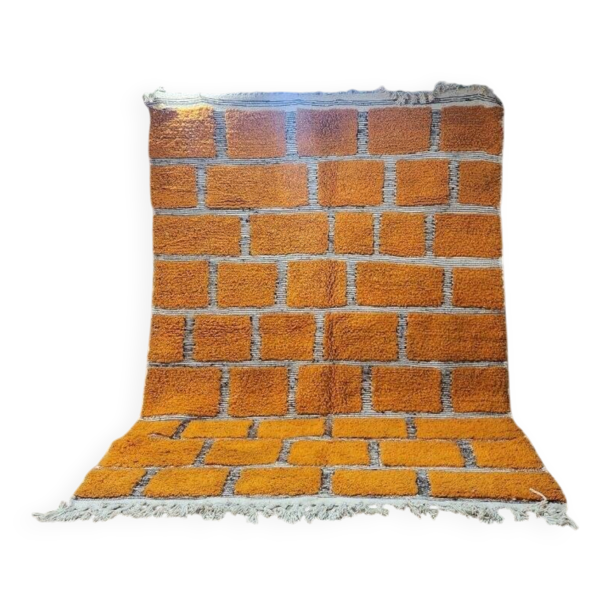 Berber Moroccan rug 300x200 cm – Terracotta geometric patterns