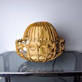 Lampe de table en rotin, art populaire, France, 1960
