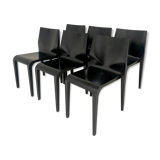 Lot de 6 chaises bois noir Alias La Legerra