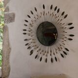 Vintage metal sun mirror, 1970s-1980s