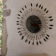 Vintage metal sun mirror, 1970s-1980s