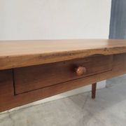 Table de Ferme rustique en merisier massif 19éme - 1m91.5