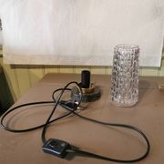 Lampe vintage verre et métal