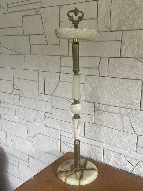 Onyx and brass ashtray