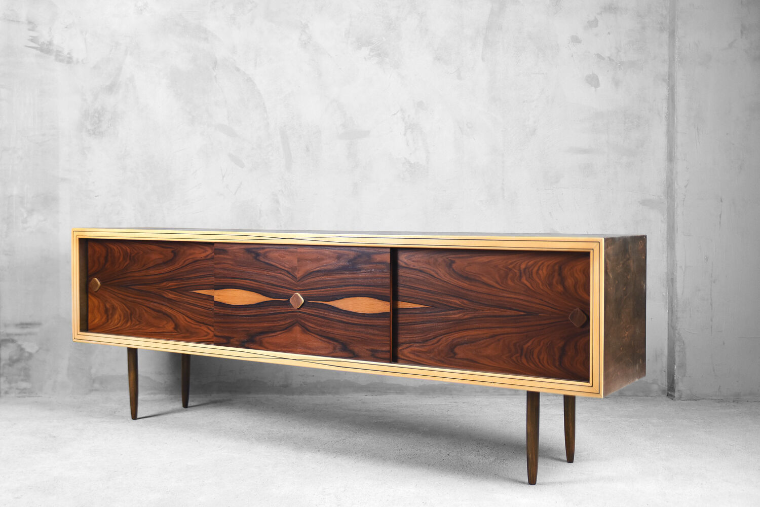 Mid-century modern Swedish rosewood and birch sideboard, 1960s