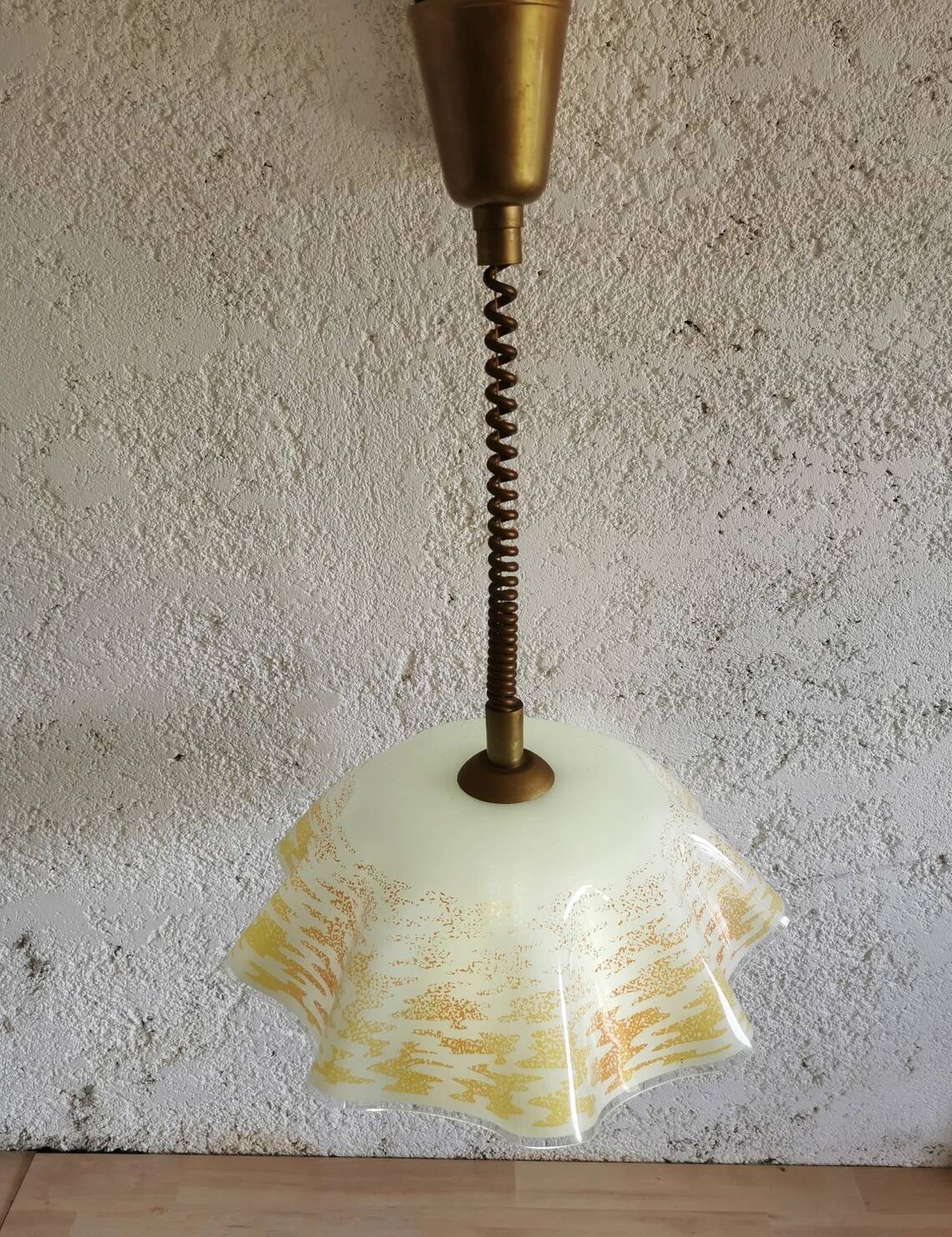 Vintage Sijaj Hrastnik Glass Pendant Lamp Mid Century Modern Lighting