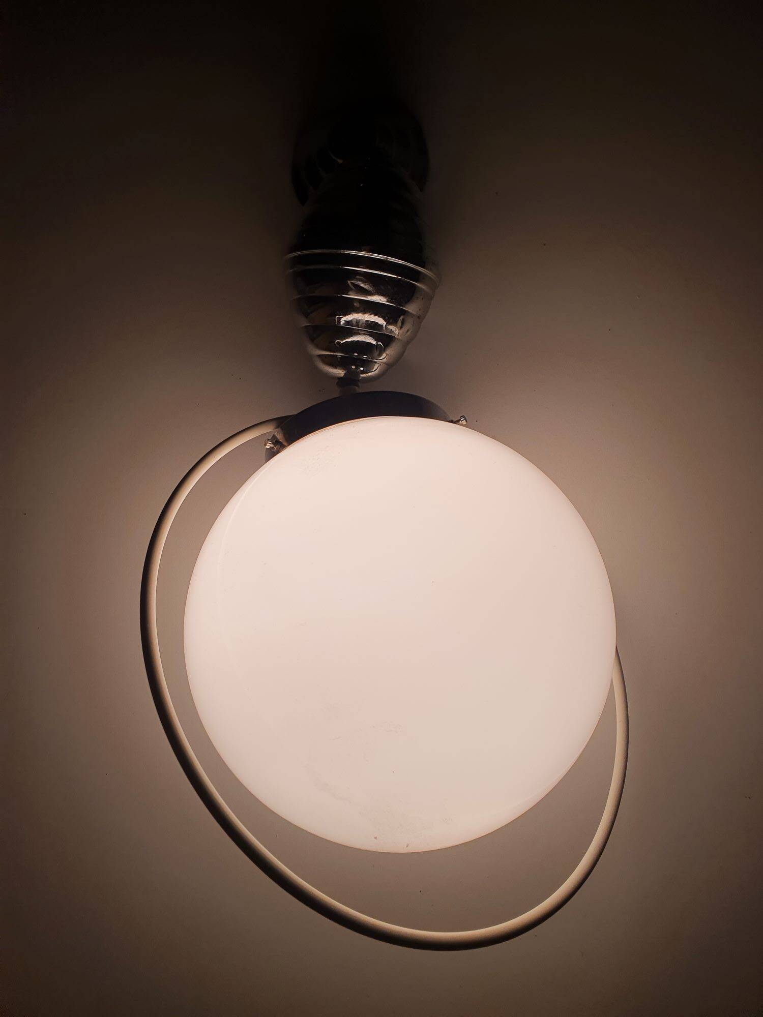 Vintage 1950s opaline globe pendant lamp