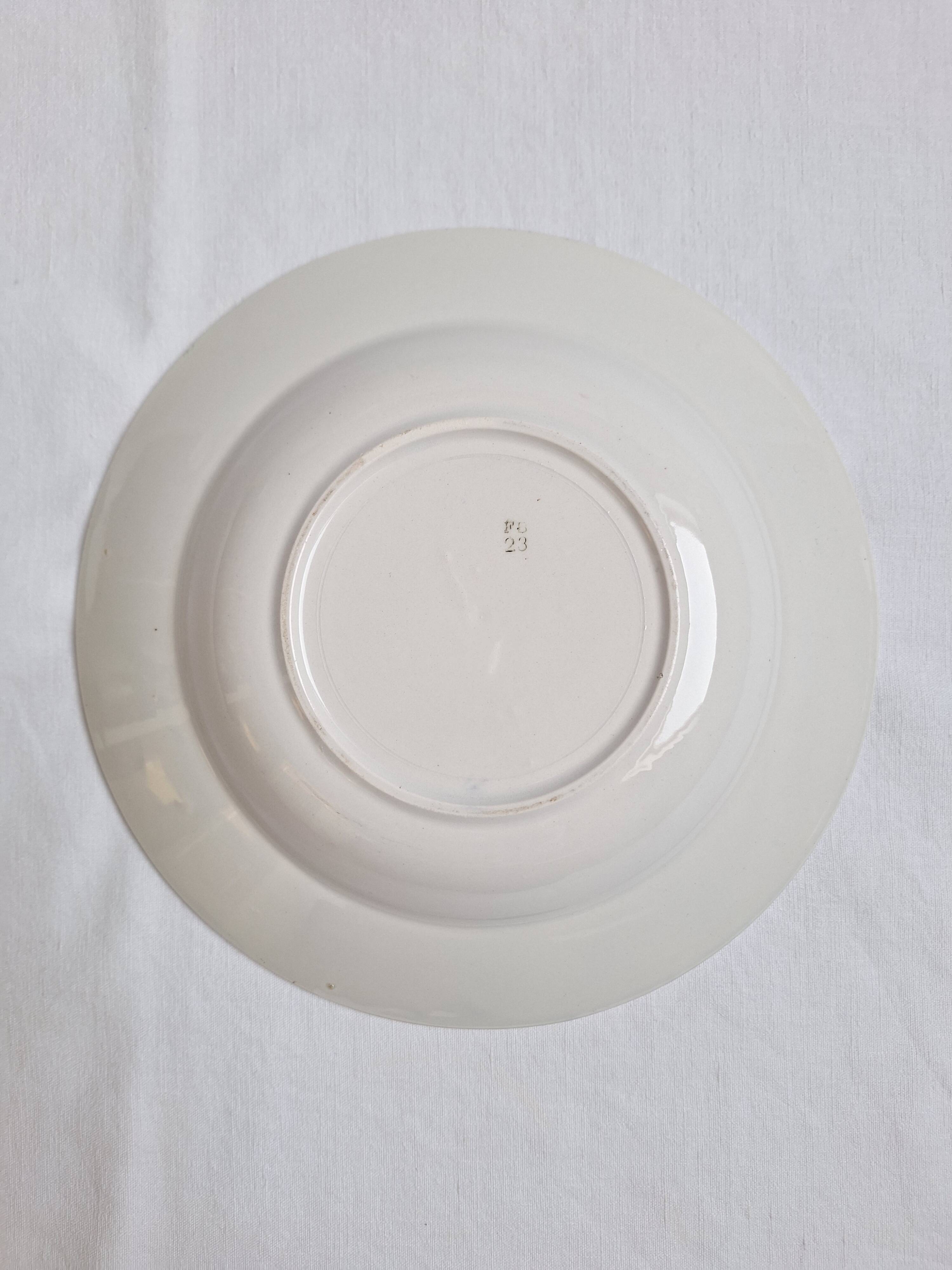 Blue Badonviller Art Deco Deep Dish