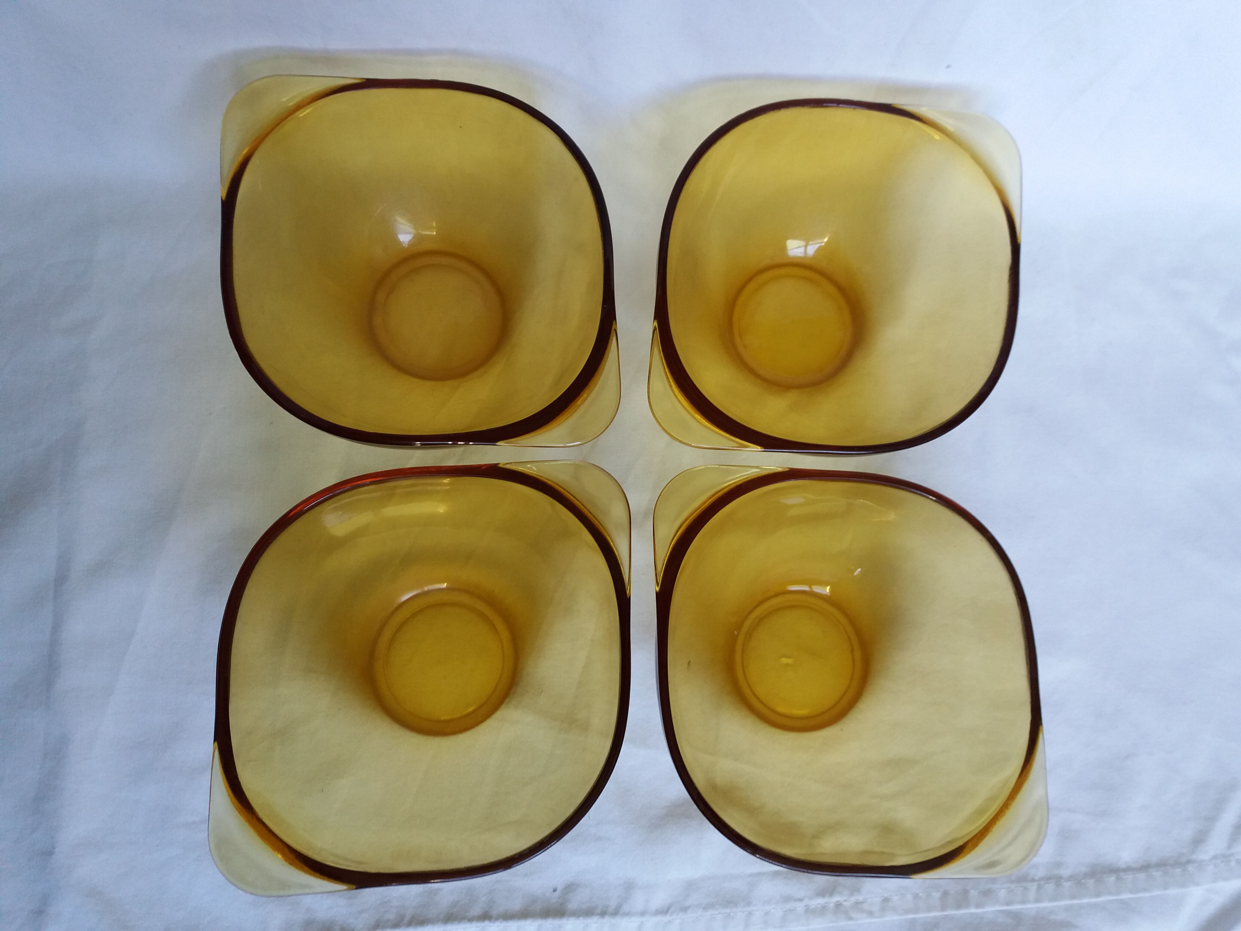 Amber glass ear bowls