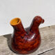 Zoomorphic pitcher bird / hen 1970 glazed ceramic brown and yellow