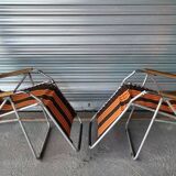 Set of two relaxing garden armchairs, deckchairs, lounge chairs