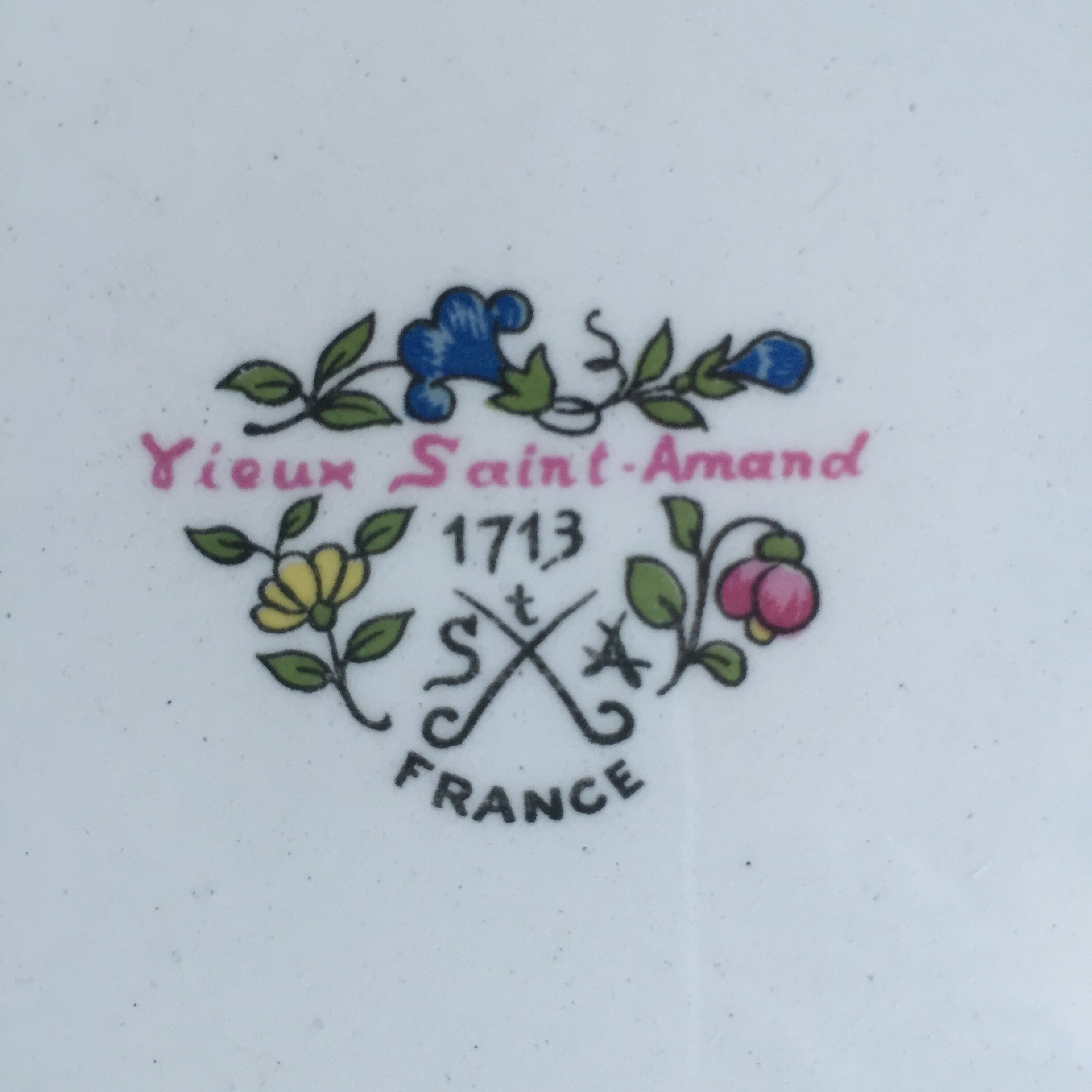 Ensemble de 6 assiettes à dessert Vieux St Amand