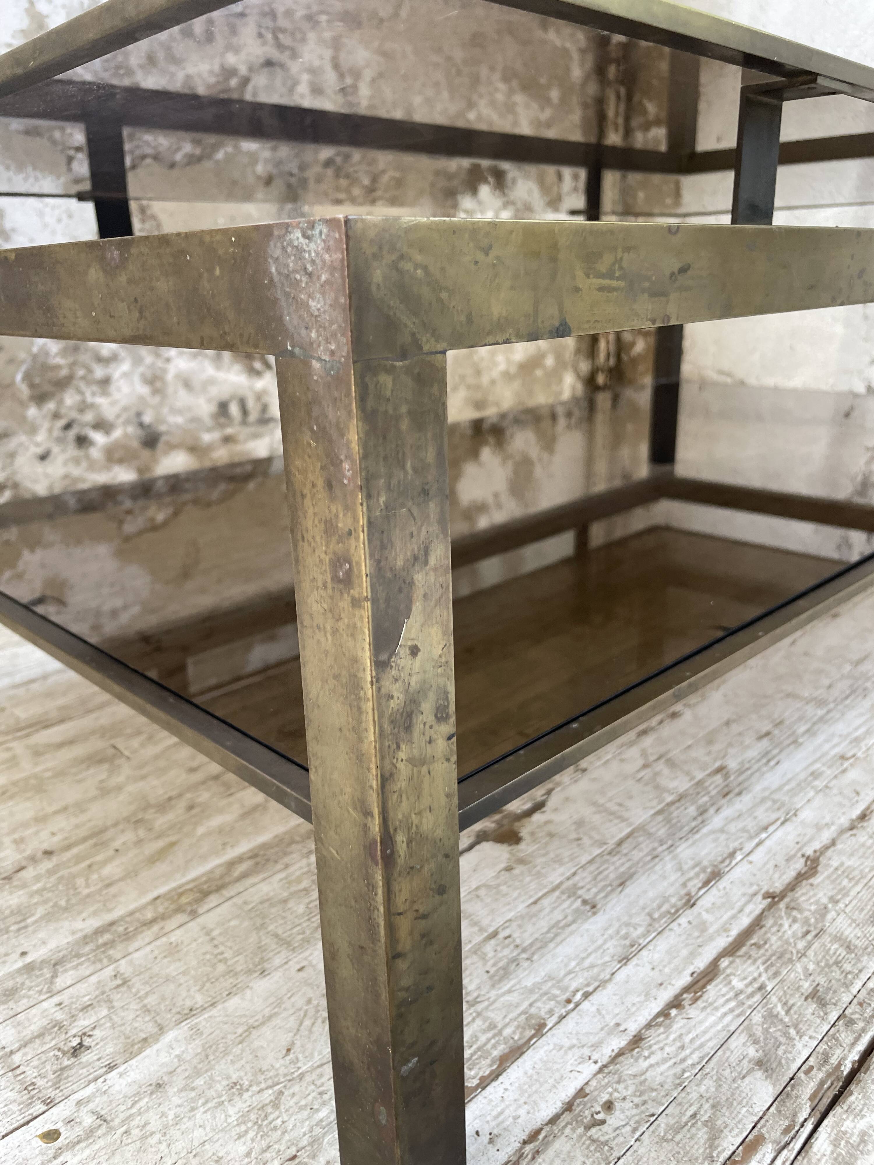 Brass coffee table attributed to Guy Lefevre for Maison Jansen