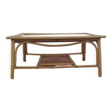 Table basse bambou et rotin