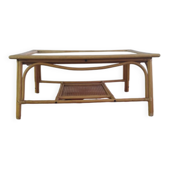 Table basse bambou et rotin