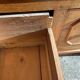 Old wooden baker's chest with storage drawers