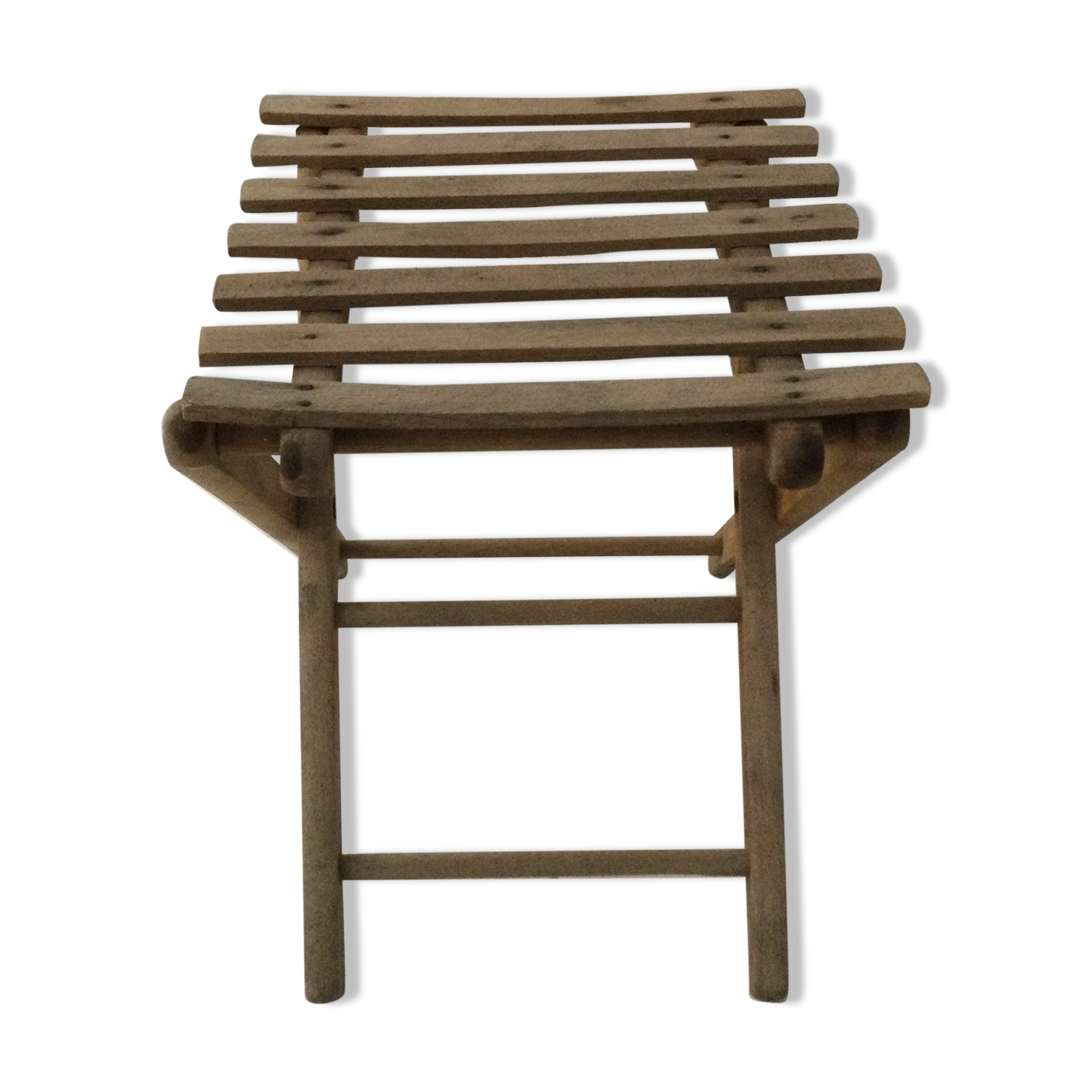 Folding wood stool
