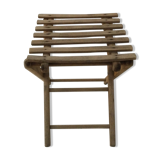 Folding wood stool