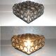 19x19cm  iron-ring glass ceiling lamp by Limburg Glashütte Germany 1960s