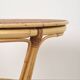 Old round rattan table, vintage from the 70s - 80s. Small table, or side table.